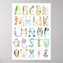 Cartaz Alfabeto Animal - 33 x 48 cm