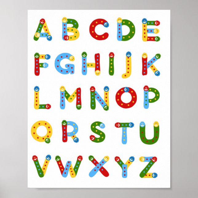Poster Cartaz alfabeto fofo (Frente)