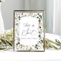 Cartaz Amor Elegante Floral Chá de Noiva é Doce