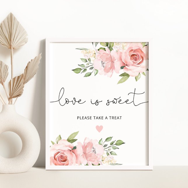 Poster Cartaz Amor floral Bege é doce (Criador carregado)
