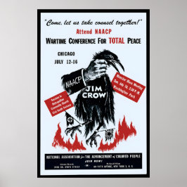 Poster Cartaz Anti-Racismo e Anti Jim Crow NAACP Parede d