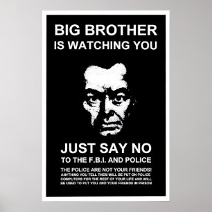 Poster Cartaz Anti-Violência-Policial dos anos 80 O grand