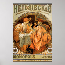 Póster Cartaz Antigo Alphonse Mucha Anúncio de Biscoitos 