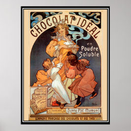 Poster Cartaz Antigo alphonse mucha Anúncio de Chocolate