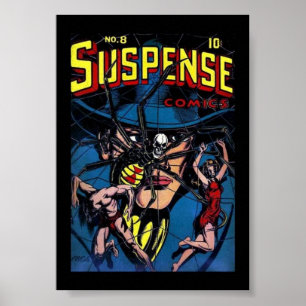 Poster Cartaz Antigo Capas de Quadrinhos Suspense