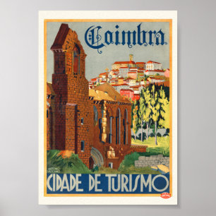 Poster Cartaz Antigo Coimbra Portugal 1935