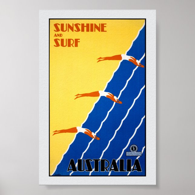 Poster Cartaz Antigo da Austrália Restaurado (Frente)
