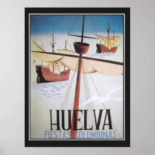 Poster Cartaz Antigo das Festas Colombinas de Huelva