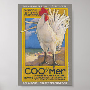 Poster Cartaz Antigo de Coq-sur-Mer de 1923
