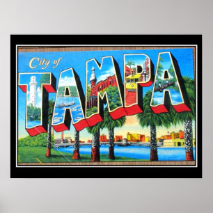 Póster Cartaz Antigo de Tampa Cidade de Tampa