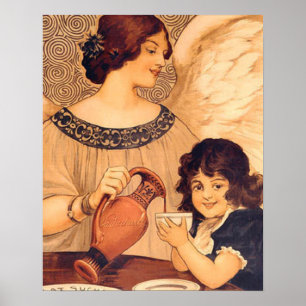 Póster Cartaz Antigo do Anjo do Chocolate Francês: Arte V