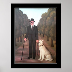 Póster Cartaz Antigo Homem e Cachorro