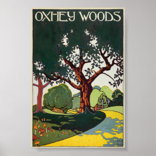Poster Cartaz Antigo Oxhey Woods 1915
