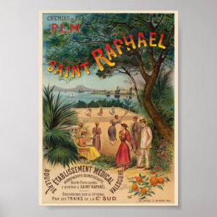 Poster Cartaz Antigo Saint-Raphaël França 1893