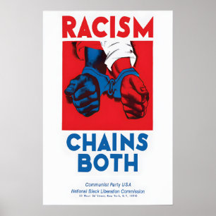 Poster Cartaz Antirracismo O Racismo Acorrenta Ambos - Co