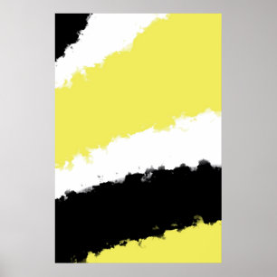 Póster Cartaz, Aquarela Amarela, Minimalismo Abstrato