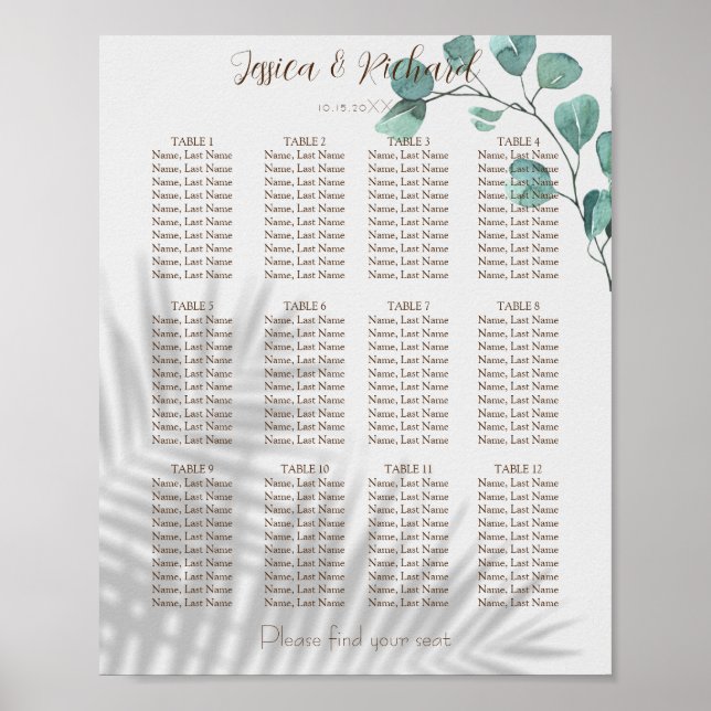 Poster Cartaz Aquarela Eucalipto (Frente)