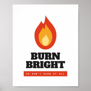 Poster Cartaz Arquivístico Chama Motivacional Brilhante