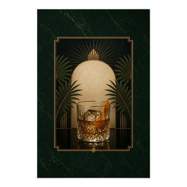 Póster Cartaz Art Déco Antigo | Speakeas Imprimível (Frente)