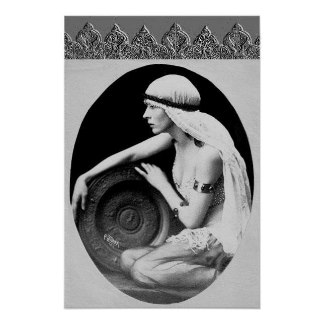 Póster Cartaz Art Déco com Dançarina Vintage (Frente)