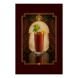 Póster Cartaz Art Déco de Bloody Mary | Arte de Bar