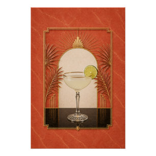 Póster Cartaz Art Déco de Daiquiri   Arte de Bar