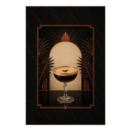 Póster Cartaz Art Déco de Espresso Martini | Café Imprimí