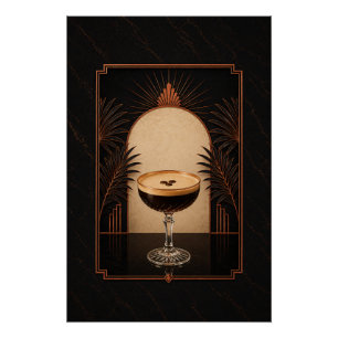 Póster Cartaz Art Déco de Espresso Martini Café Imprimí