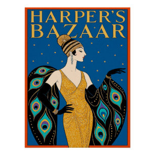 Póster Cartaz Art Déco de Estilo Vintage da Harper's Baza
