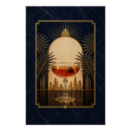 Póster Cartaz Art Déco de Manhattan | Gatsby Falável Impr