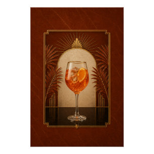 Póster Cartaz Art Déco do Aperol Spritz   Gatsby B para I