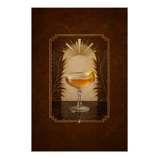 Póster Cartaz Art Déco do Sidecar | Arte de Bar