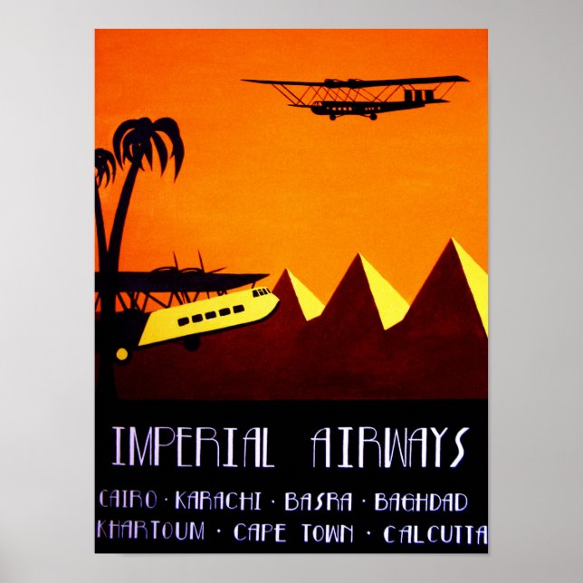 Poster Cartaz - Art Deco Imperial Airways (Frente)