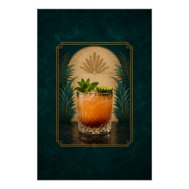 Póster Cartaz Art Déco Mai Tai | Arte de Bar