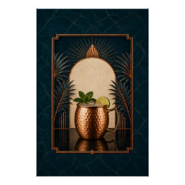 Póster Cartaz Art Déco Moscow Mule | Arte para Bar