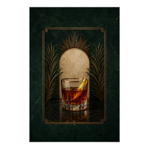 Póster Cartaz Art Déco Sazerac Arte de Bar
