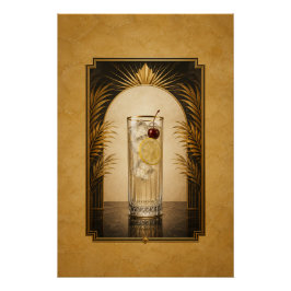 Póster Cartaz Art Déco Tom Collins | Arte para Bar