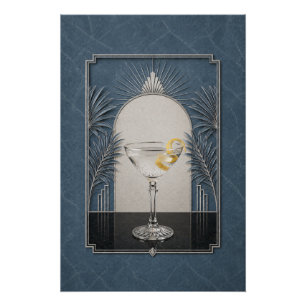 Póster Cartaz Art Deco Vesper   Arte de Bar