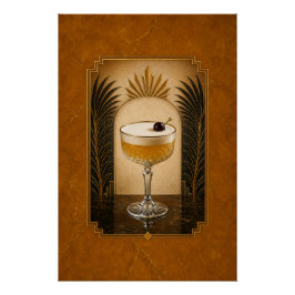 Póster Cartaz Art Déco Whiskey Sour | Arte para Bar