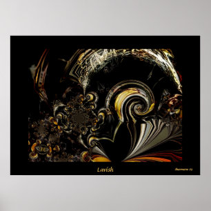 Poster Cartaz Arte Abstrata Digital Luxuoso