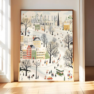 Poster Cartaz Arte Impressa Berlim Alemanha, Cidade Famos