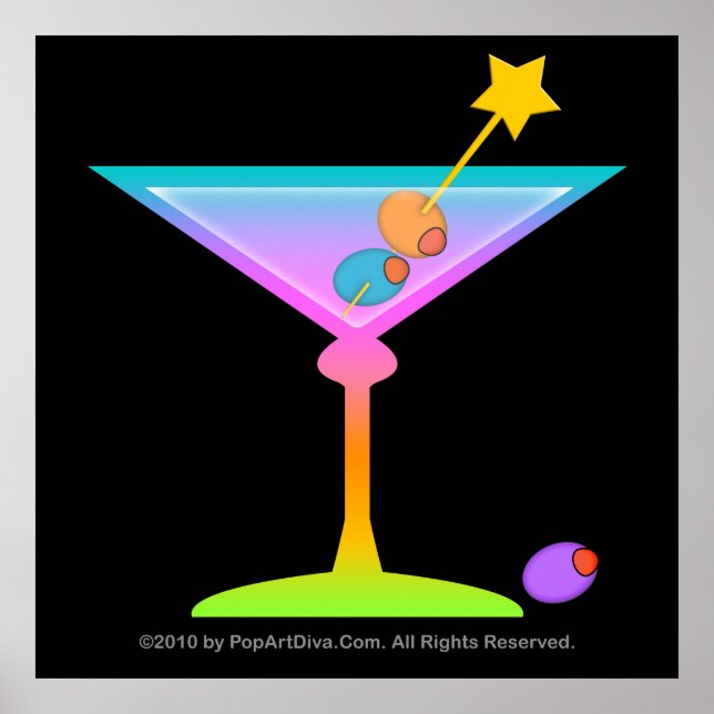 Póster Cartaz, Arte - Rainbow Martini (Frente)