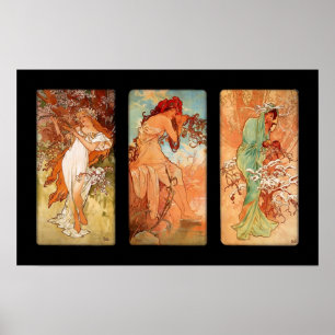 Poster Cartaz Arte Vintage Alfons Mucha Painel Art Nouvea