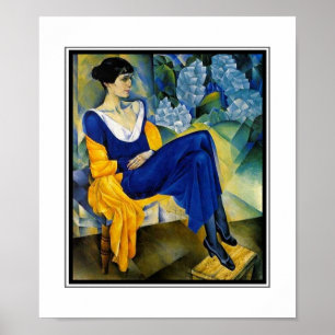 Poster Cartaz Arte Vintage Mulher Azul Akhmatova_1914