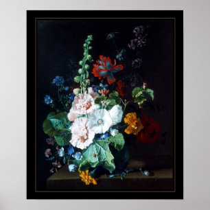 Póster Cartaz Arte Vintage Natureza-Morta Flores
