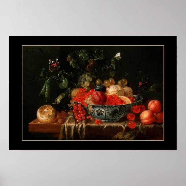 Póster Cartaz Arte Vintage Natureza Morta Pintura de Frut (Frente)