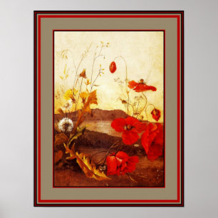 Póster Cartaz Artistas Famosos 'Poppies' óleo sobre tela 