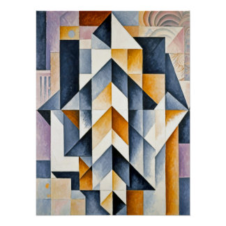 Póster Cartaz Artístico Abstrato Art Déco.