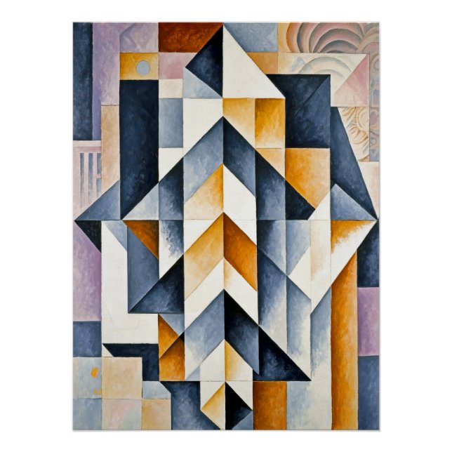 Póster Cartaz Artístico Abstrato Art Déco. (Frente)