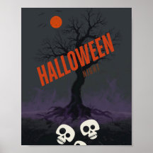 Cartaz Assustador de Halloween 🎃👻